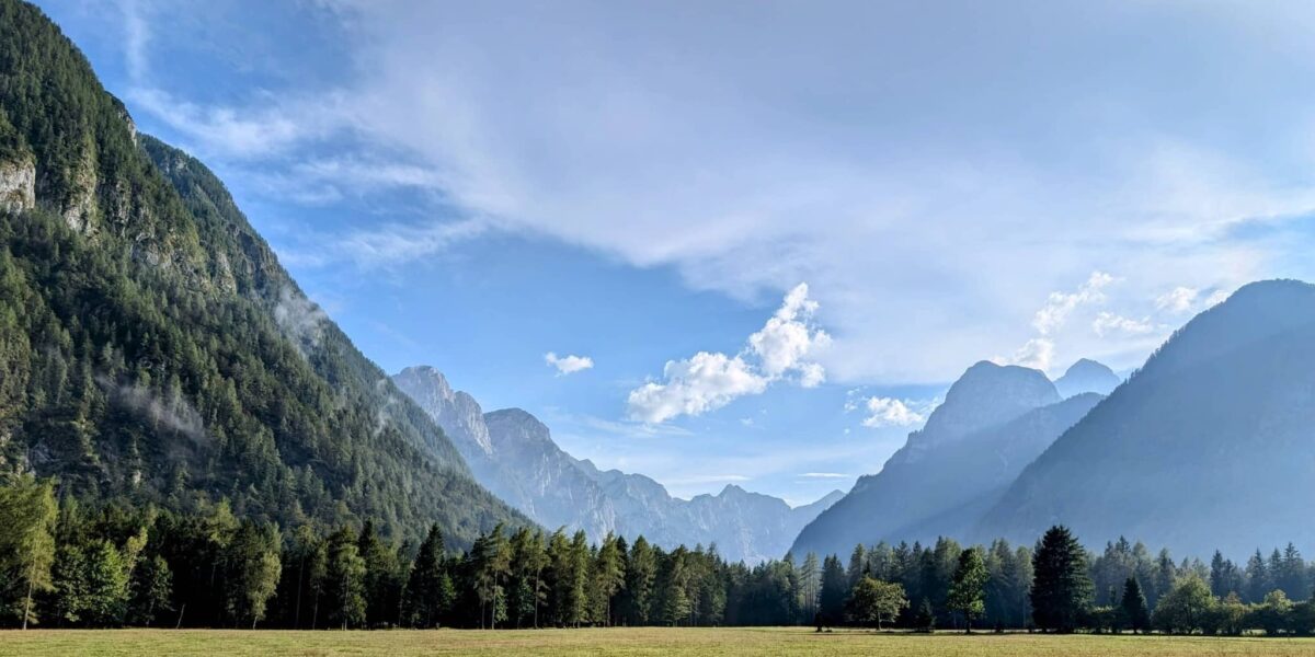 Panorama und Sehenswürdigkeiten rund um Mojstrana und den Peričnik Wasserfall im Triglav Nationalpark