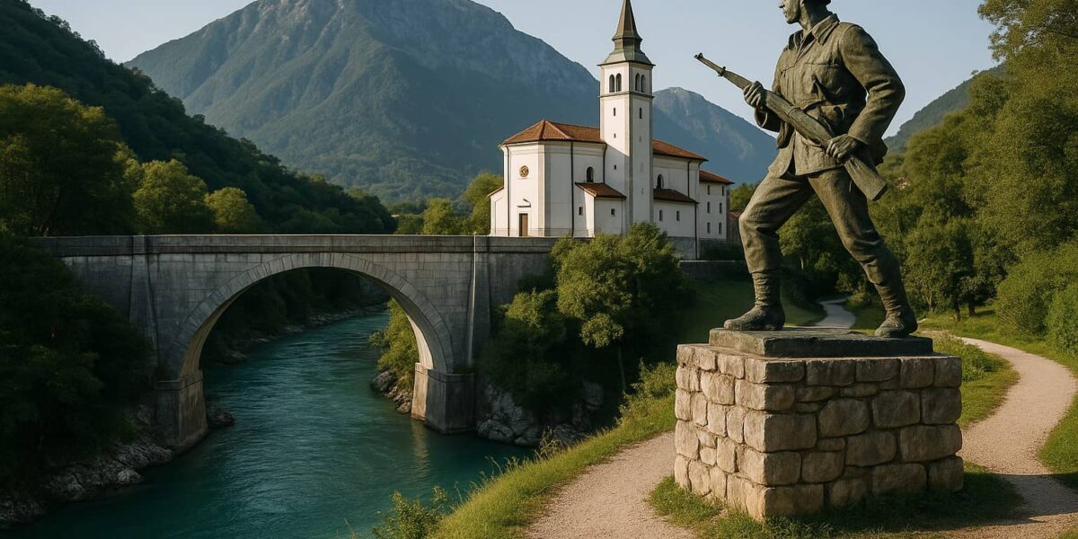 aussicht auf kobarid und das soča-tal in slowenien