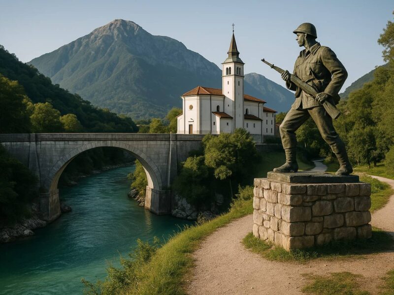 aussicht auf kobarid und das soča-tal in slowenien